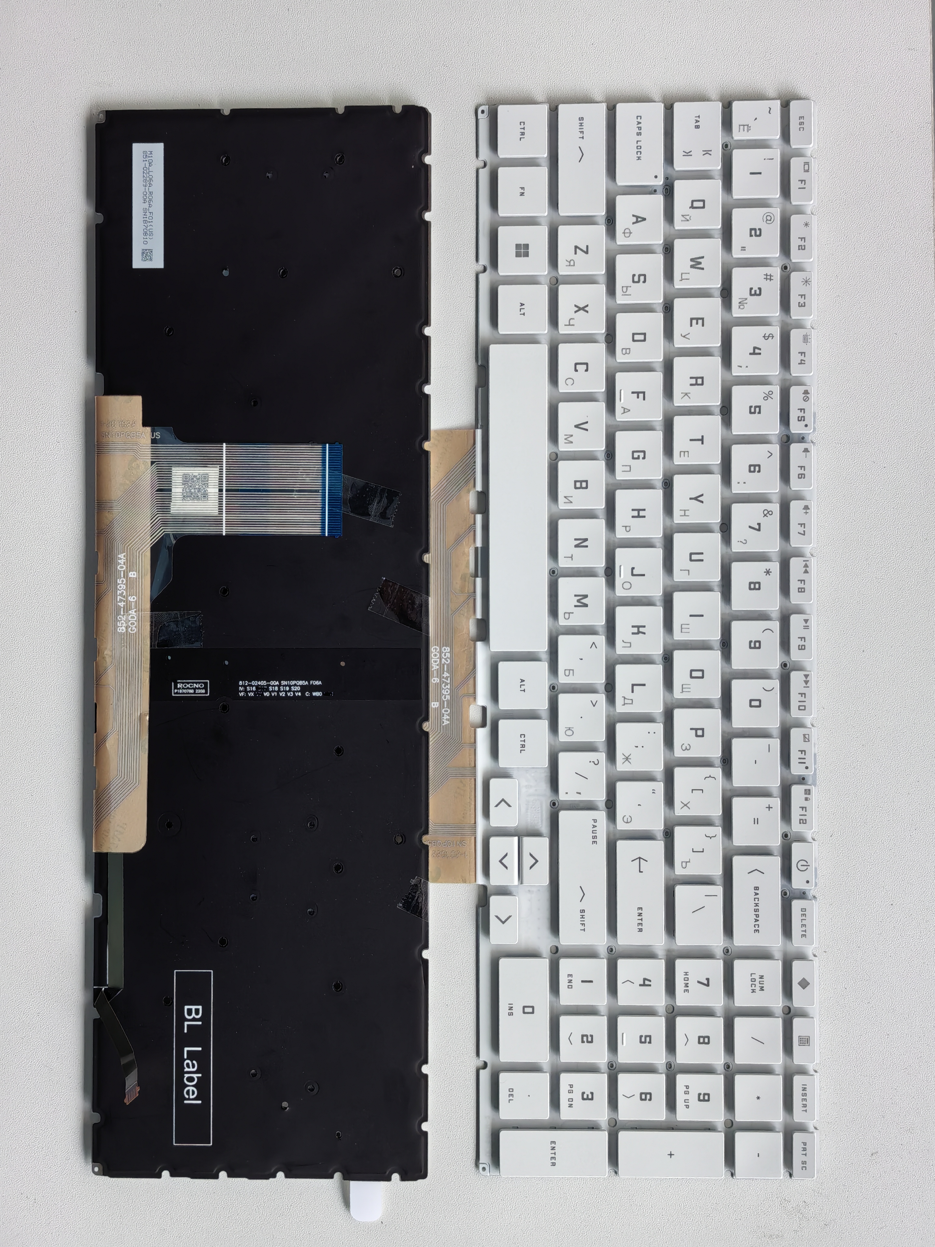 Picture of New Replacement Laptop Keyboard For HP 15-FA/16-R/16-D/16-E/16-S WHITE Backlit RU Layout
